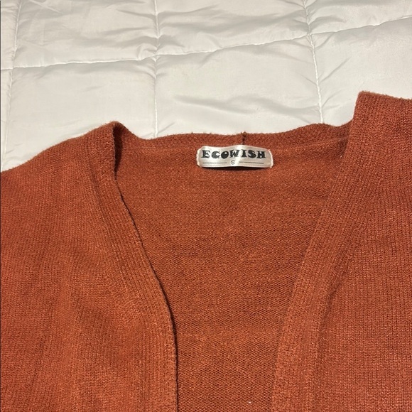 Rust Long Cardigan Pocket Sweater size S - Picture 3 of 9